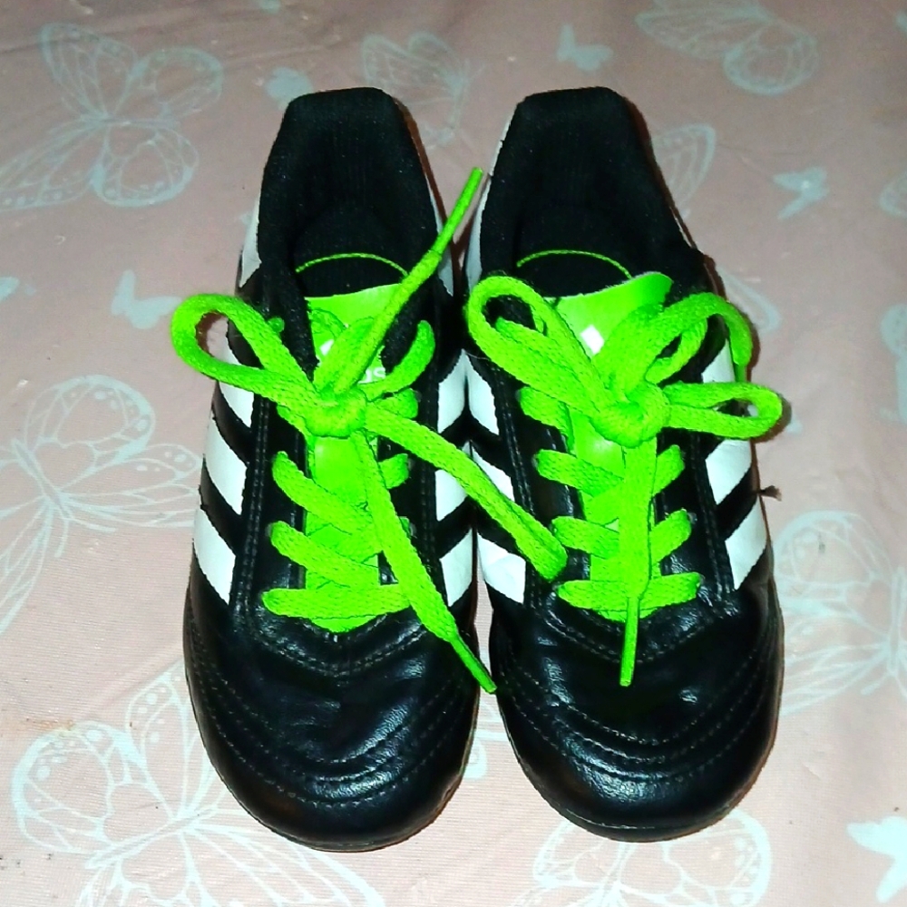 Adidas Kids Black and Green Shoes